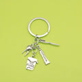 Metal Dental Toothbrush Toothpaste Tooth Keychain Backpack Charm Gift view 1