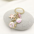 Zinc Alloy Ocean Starfish Turtle Mermaid Keychain Backpack Charm view 3