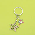 Wood Graffiti Letter Mom Keychain Gift Key Ring view 1
