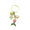 Metal Enamel Ocean Shell Starfish Dolphin Keychain Pearl Bag Charm view 5