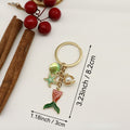 Metal Enamel Ocean Shell Starfish Dolphin Keychain Pearl Bag Charm view 2