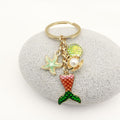 Metal Enamel Ocean Shell Starfish Dolphin Keychain Pearl Bag Charm view 4