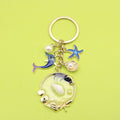 Alloy Pink Ocean Shell Starfish Seahorse Keychain Bag Charm view 1
