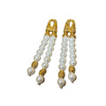 Silver Pin Faux Pearl Geometric Round Double Layer Tassel Drop Earrings Court Style For Women view 5