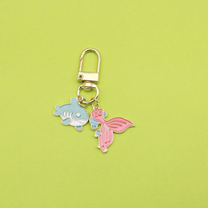 Zinc Alloy Ocean Enamel Starfish Turtle Mermaid Keychain Car Gift