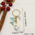 Metal Ocean Starfish Dolphin Turtle Keychain Cute Bag Charm view 2