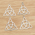 Alloy Triangle Symbol Pendant Charm For DIY Jewelry Accessories Necklace Bracelet 29x28mm 2g view 2