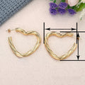 Korean Style Open Heart Stud Earrings For Women, Spiral Heart Sweet Design Fashion Accessories view 4
