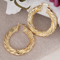 Spiral Texture Large Hoop Ear Cuffs, Metallic Glossy Fashion Earrings For Women view 3