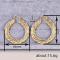 Spiral Texture Large Hoop Ear Cuffs, Metallic Glossy Fashion Earrings For Women view 4