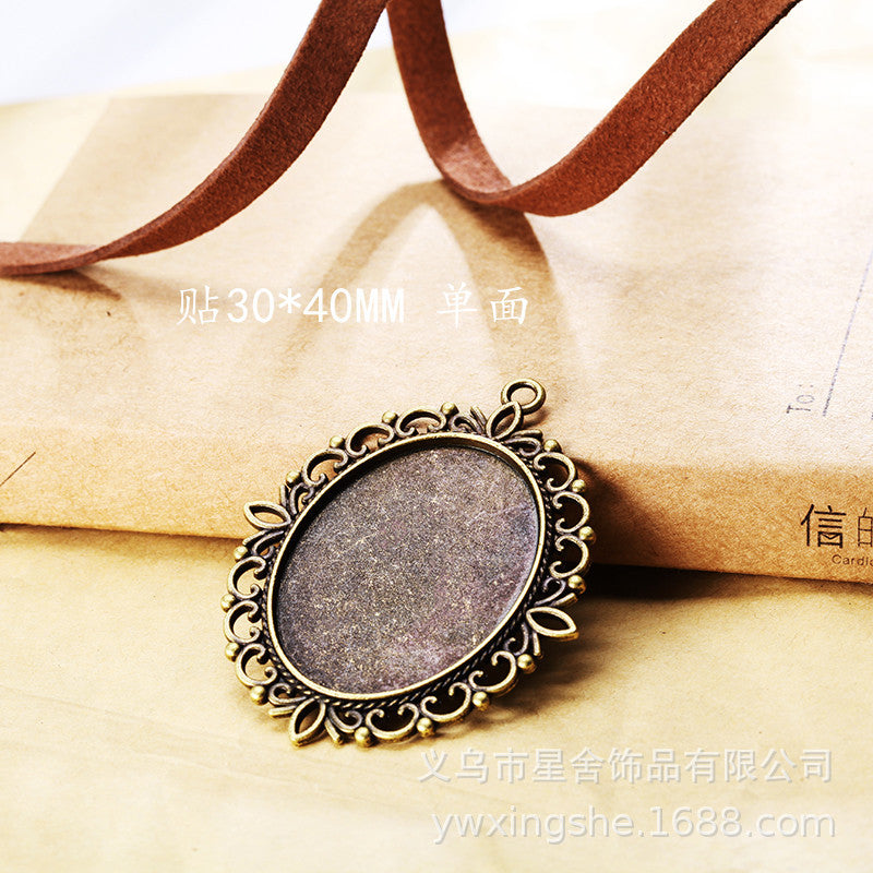 30×40mm Oval Alloy Cabochon Tray Bezel Setting Pendant Base