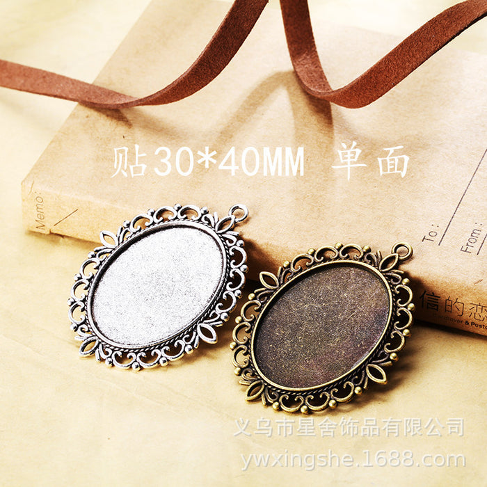 30×40mm Oval Alloy Cabochon Tray Bezel Setting Pendant Base