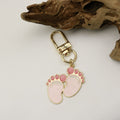 Metal Baby Footprint Keychain Cute Key Ring Gift view 4