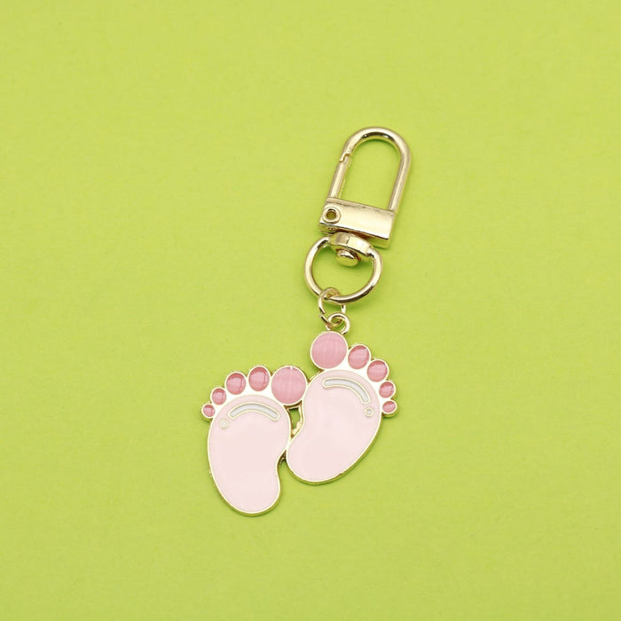 Metal Baby Footprint Keychain Cute Key Ring Gift