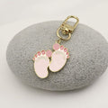 Metal Baby Footprint Keychain Cute Key Ring Gift view 3