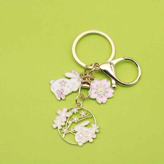 Metal Cartoon Rabbit Keychain Cute Bag Charm Student Gift