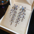 Copper Floral Wheat Tassel Drop Earrings, Light Luxury Minimalist Stud Style view 4