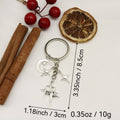 Metal Hollow Four Point Star Moon Keychain Bag Charm Gift view 2