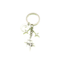 Metal Hollow Four Point Star Moon Keychain Bag Charm Gift view 5