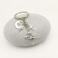Metal Hollow Four Point Star Moon Keychain Bag Charm Gift view 4