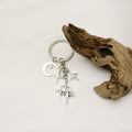 Metal Hollow Four Point Star Moon Keychain Bag Charm Gift view 3