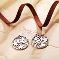 Openwork Bird and Branch Round Pendant in Three Metal Finishes view 3