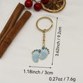 Zinc Alloy Enamel Baby Footprint Keychain Couple Bag Charm view 2