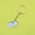Zinc Alloy Enamel Baby Footprint Keychain Couple Bag Charm view 1