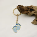 Zinc Alloy Enamel Baby Footprint Keychain Couple Bag Charm view 4