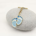 Zinc Alloy Enamel Baby Footprint Keychain Couple Bag Charm view 3