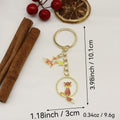 Zinc Alloy Fox Leaf Keychain Colorful Bag Charm Gift view 2