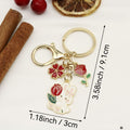 Metal Rose Rabbit Flower Keychain For Student Bag Charm Gift view 2