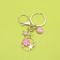 Ocean Starfish Shell Dolphin Turtle Mermaid Tail Keychain Bag Charm view 1