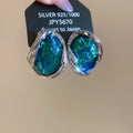 Vintage Irregular Geometric Resin Rhinestone Stud Earrings With Silver Pins Elegant Light Luxury view 2
