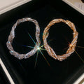 Sparkling Rhinestone Copper Multi Layer Wrap Bangle Elegant Light Luxury Geometric Bracelet For Women view 1