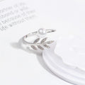 Leaf and Pearl Look Adjustable Open Rings in Two Finishes view 6