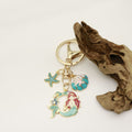 Metal Shell Starfish Mermaid Keychain Bag Charm view 4