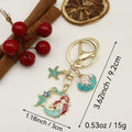 Metal Shell Starfish Mermaid Keychain Bag Charm view 2