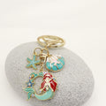 Metal Shell Starfish Mermaid Keychain Bag Charm view 3