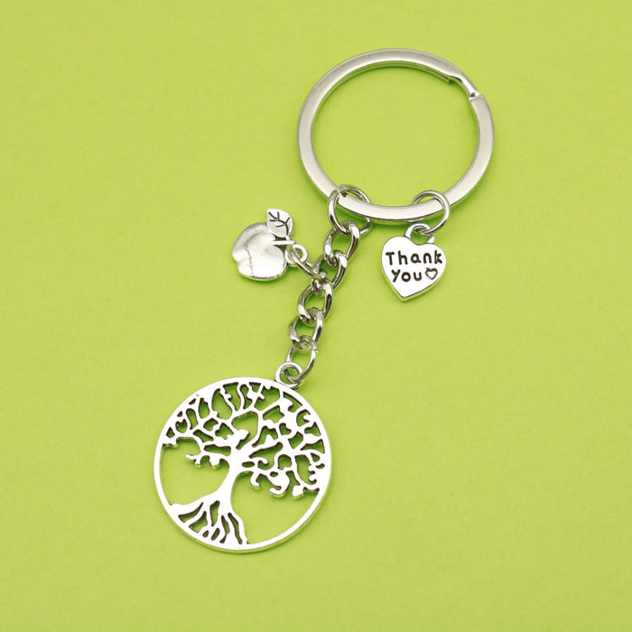 Zinc Alloy Heart Tree Of Life Keychain Thank You Gift
