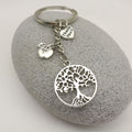 Zinc Alloy Heart Tree Of Life Keychain Thank You Gift view 3