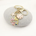 Zinc Alloy Shell Starfish Mermaid Keychain For Bag Charm Gift view 3