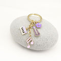 Enamel Piano Guitar Note Keychain Bag Charm Music Gift view 3