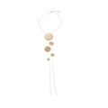 Light Luxury Metal Geometric Round Textured Tassel Sweater Necklace For Women view 5