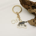 Zinc Alloy Piano Cat Music Keychain Bag Charm view 4