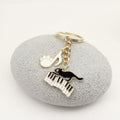 Zinc Alloy Piano Cat Music Keychain Bag Charm view 3