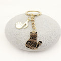 Zinc Alloy Piano Music Cat Keychain Bag Charm Gift view 3