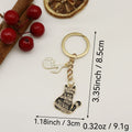 Zinc Alloy Piano Music Cat Keychain Bag Charm Gift view 2
