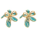 Stainless Steel Vintage Floral Earrings French Court Style Flower Stud Earrings For Women view 5