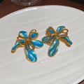 Stainless Steel Vintage Floral Earrings French Court Style Flower Stud Earrings For Women view 4